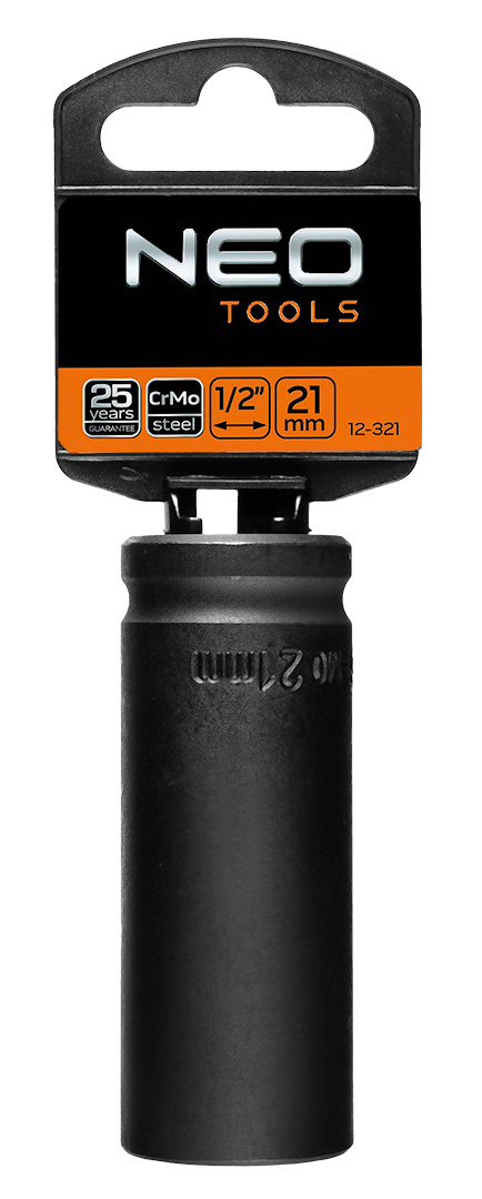 Ilga smūginė galvutė 1/2, 21 mm, cr-mo