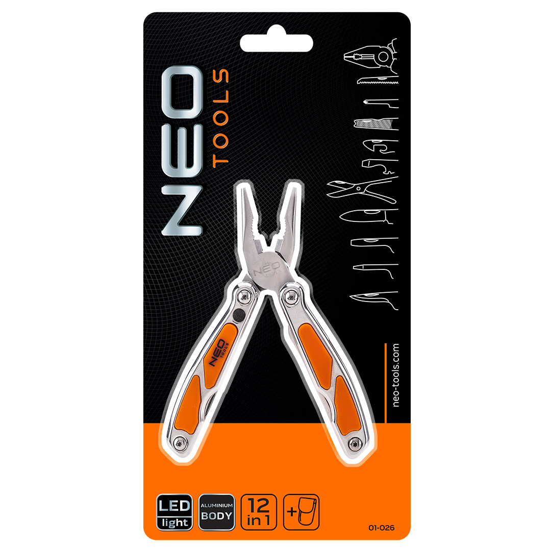 Neo tools daugiafunkciniai įrankiai, nerezová ocel, 20 mm, 9 mm, nailoninis dėklas