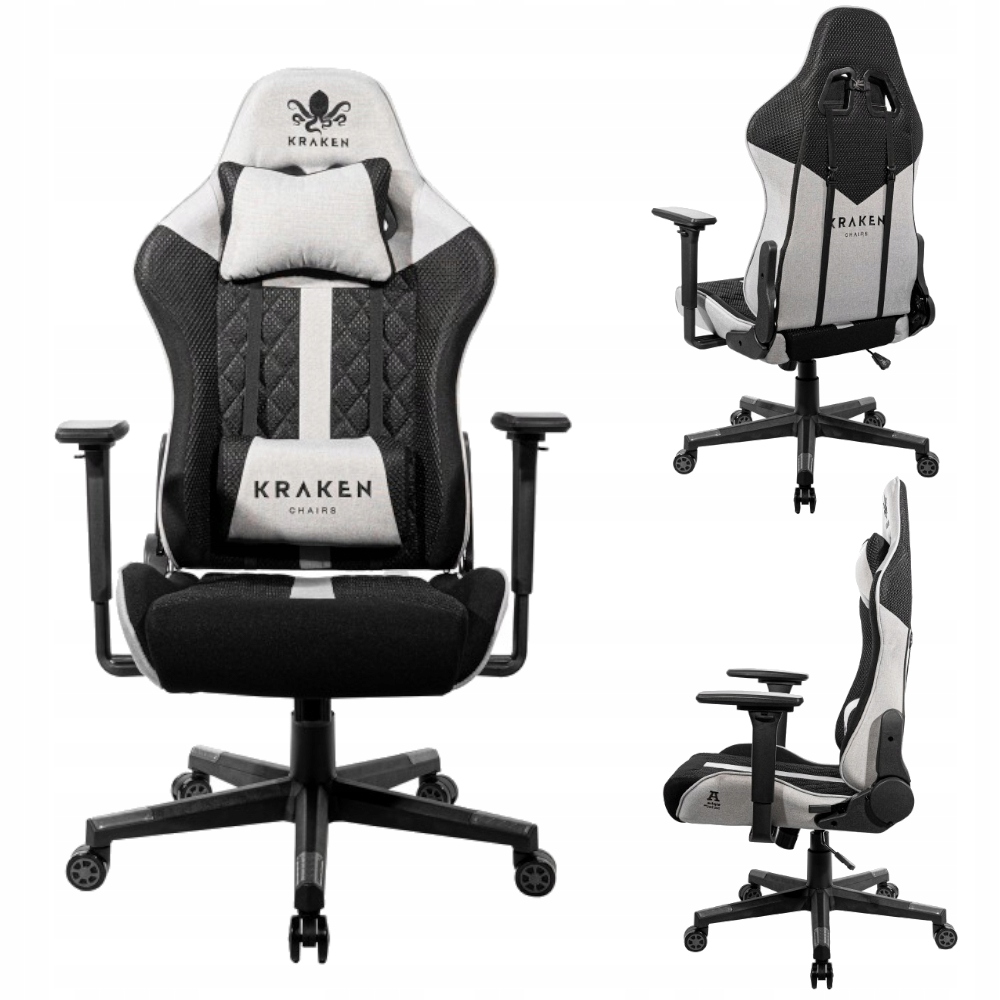 Pasukama žaidimų kėdė, helios, kraken chairs, juoda/pilka