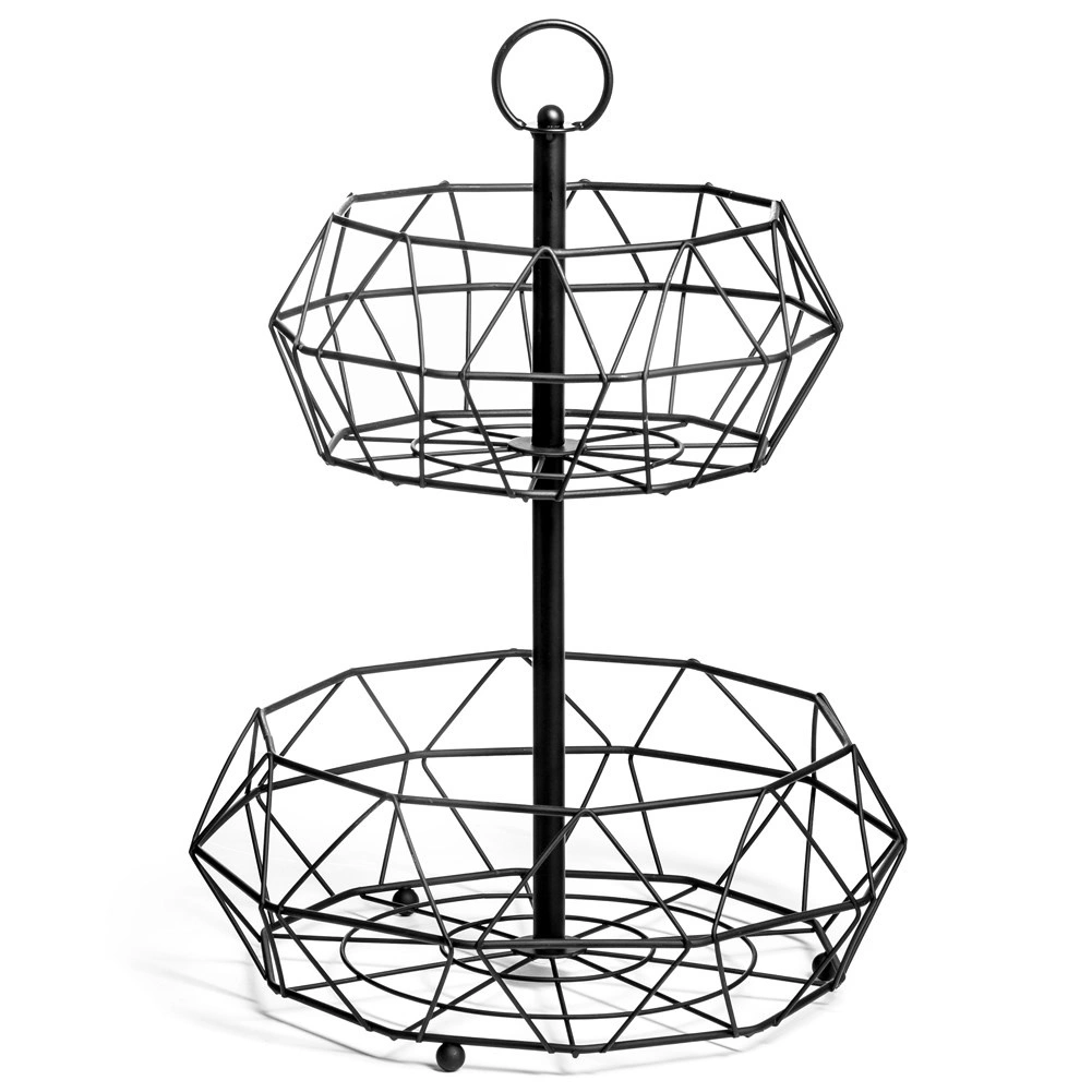 Metalinis krepšys vilde 2 aukštų, 43,5 cm, juodas 2