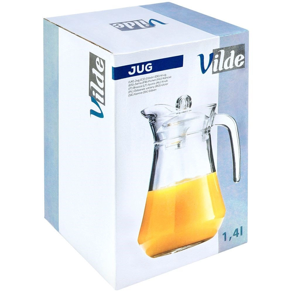 Stiklinis ąsotis vilde su dangčiu 1,4 l