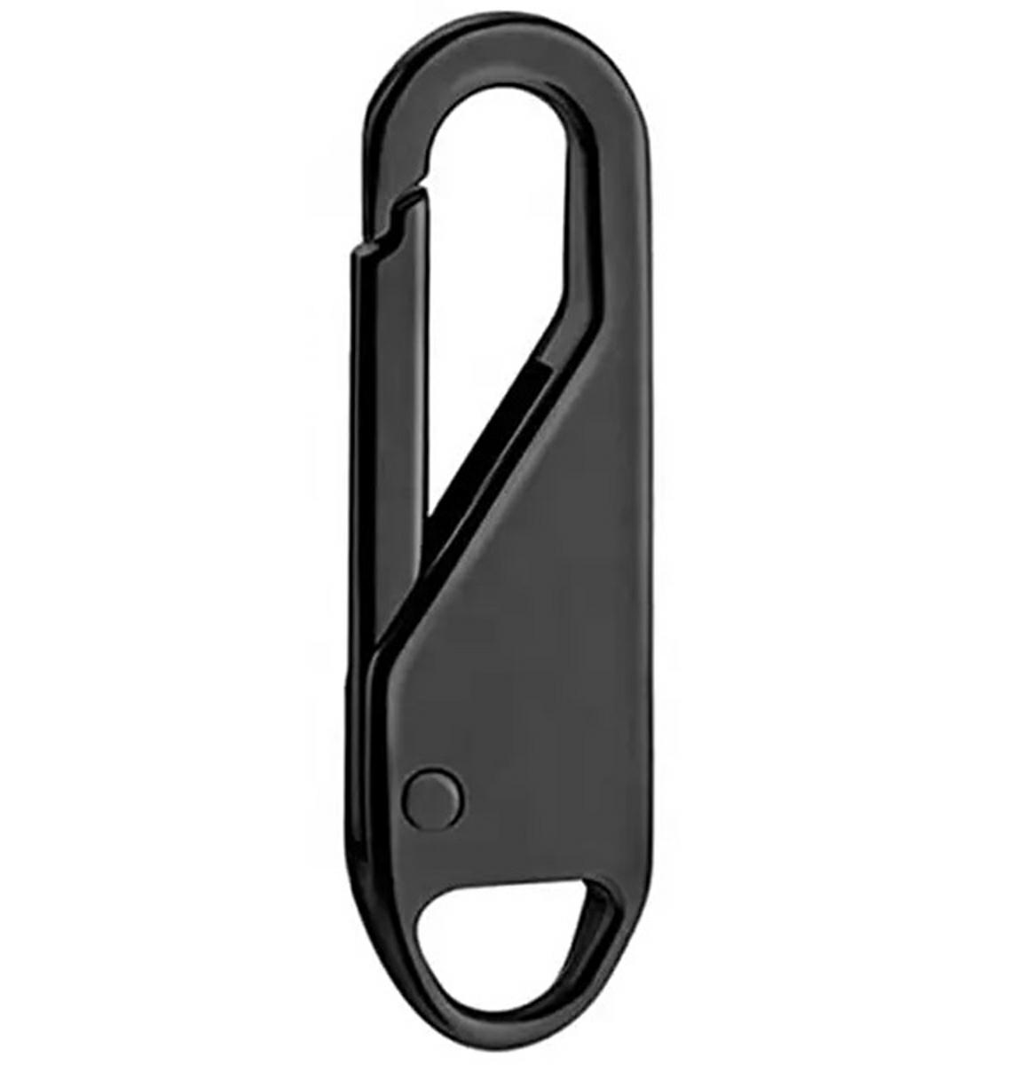 Užtrauktuko laikiklis juodas plastikas 37x11x4 mm