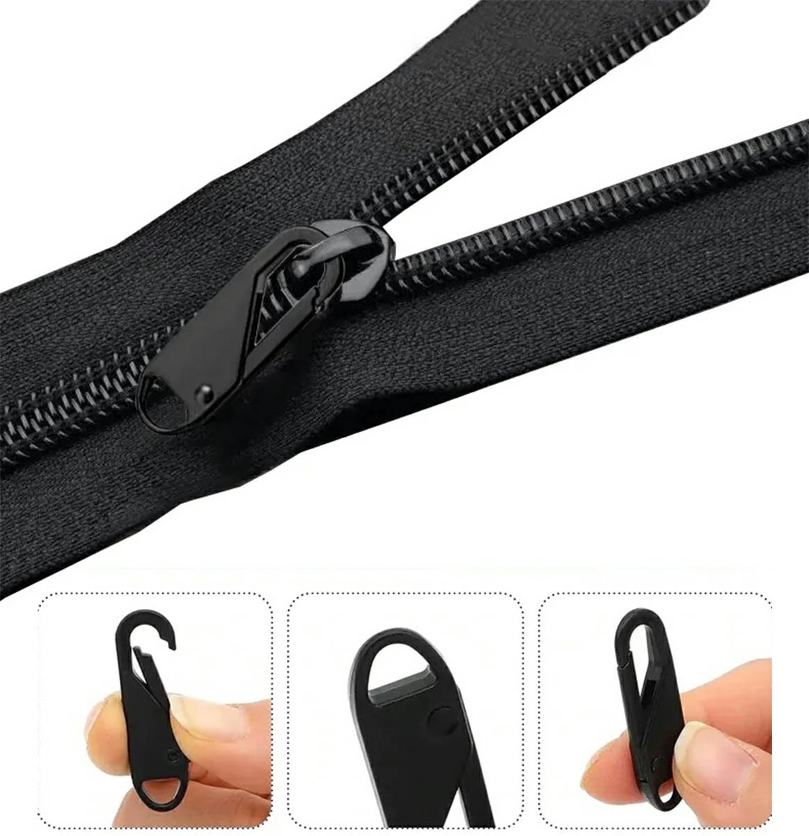 Užtrauktuko laikiklis juodas plastikas 37x11x4 mm