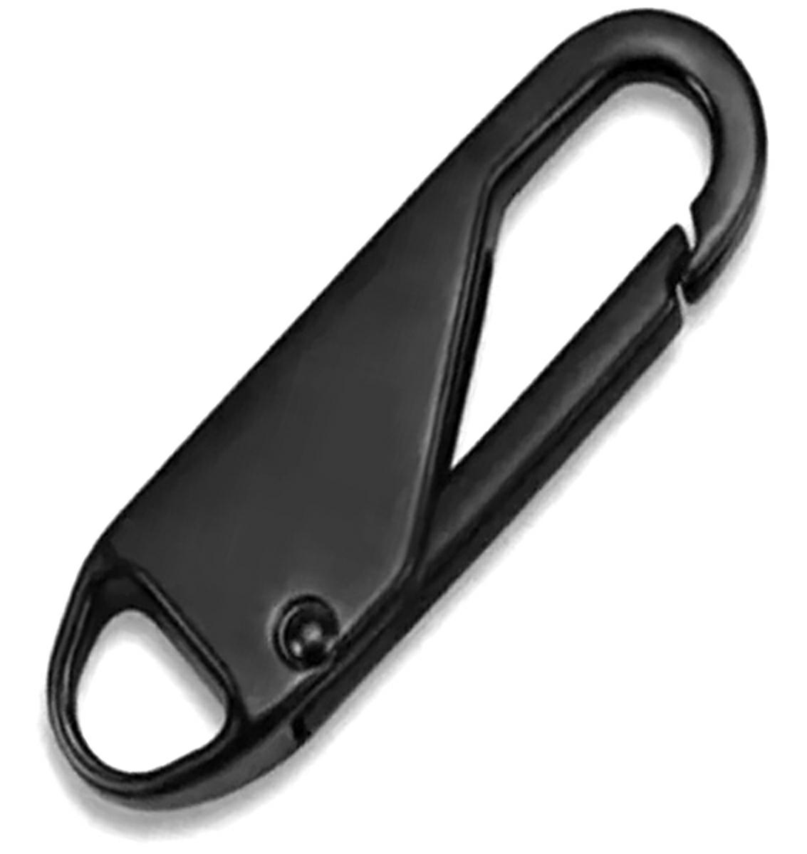 Užtrauktuko laikiklis juodas plastikas 37x11x4 mm