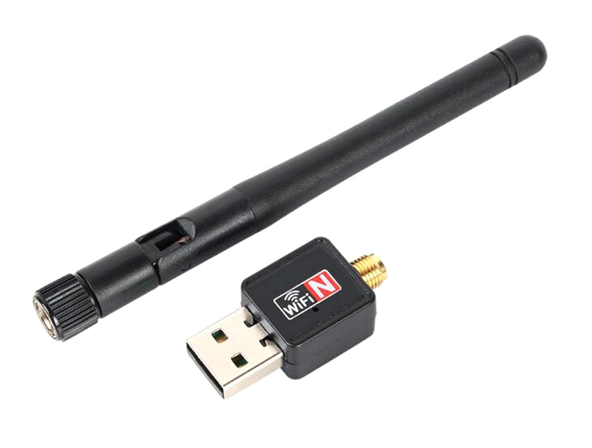 Wi-fi tinklo plokštė usb su 2,4 ghz adapteriu ir antena