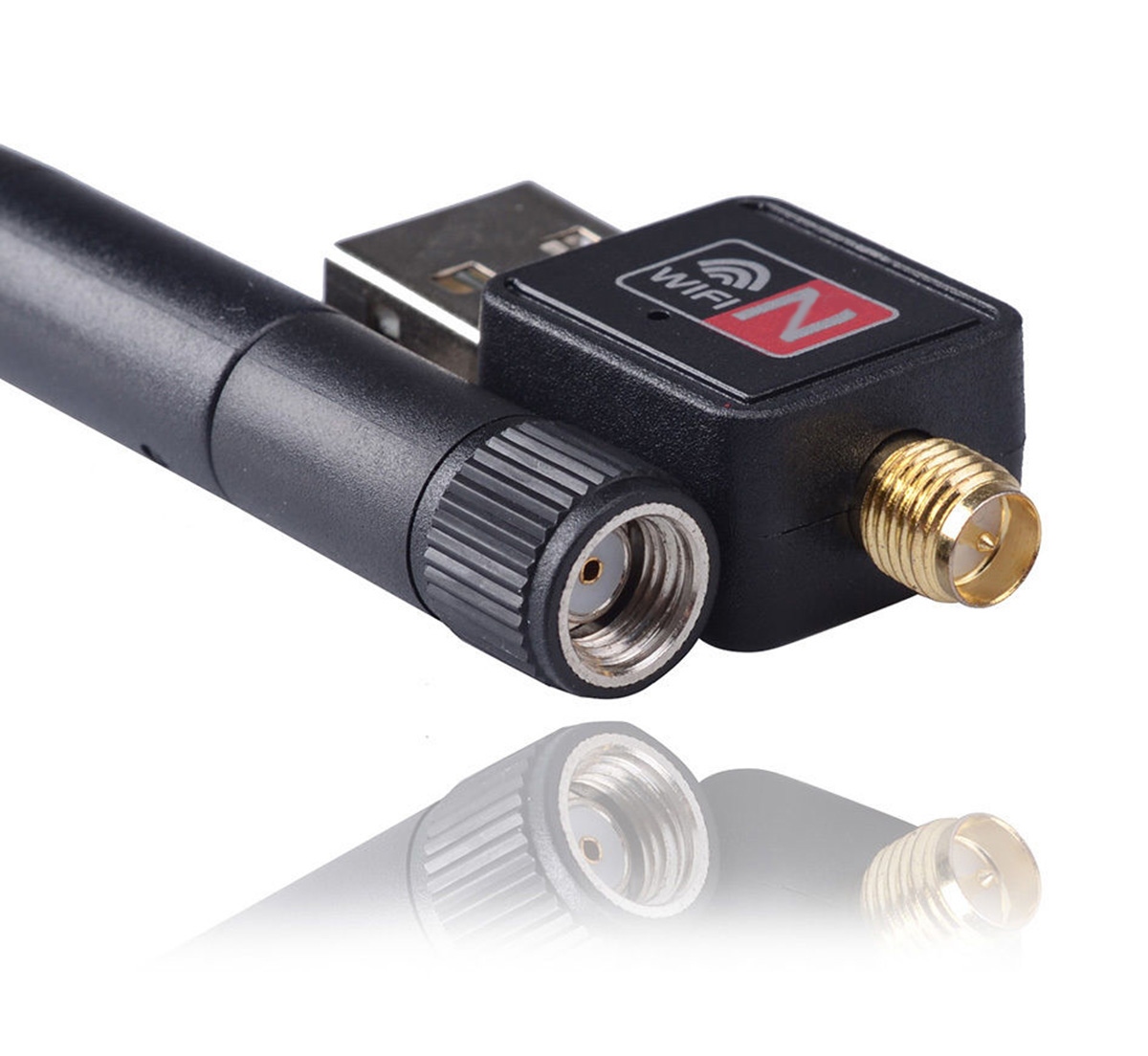 Wi-fi tinklo plokštė usb su 2,4 ghz adapteriu ir antena