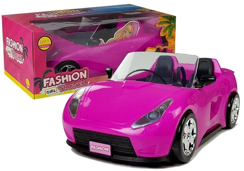 Lėlės automobilis kabrioletas 34 cm rožinis
