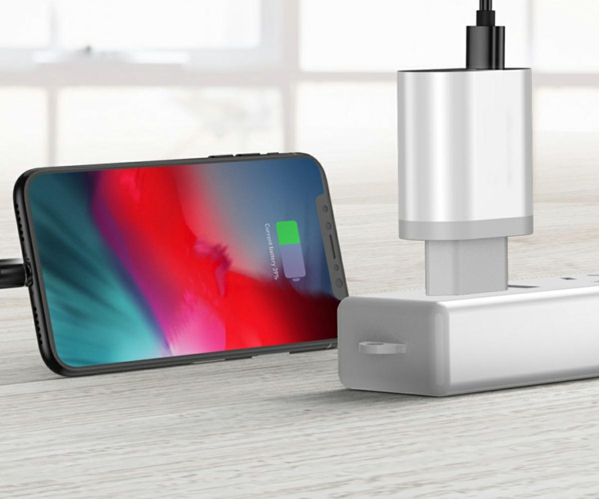 Tinklo laidas tinklo įkroviklis. usb, greitas, 18w baltas