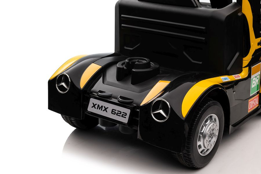 Vienvietis elektromobilis vaikams mercedes-benz axor xmx622, geltonas