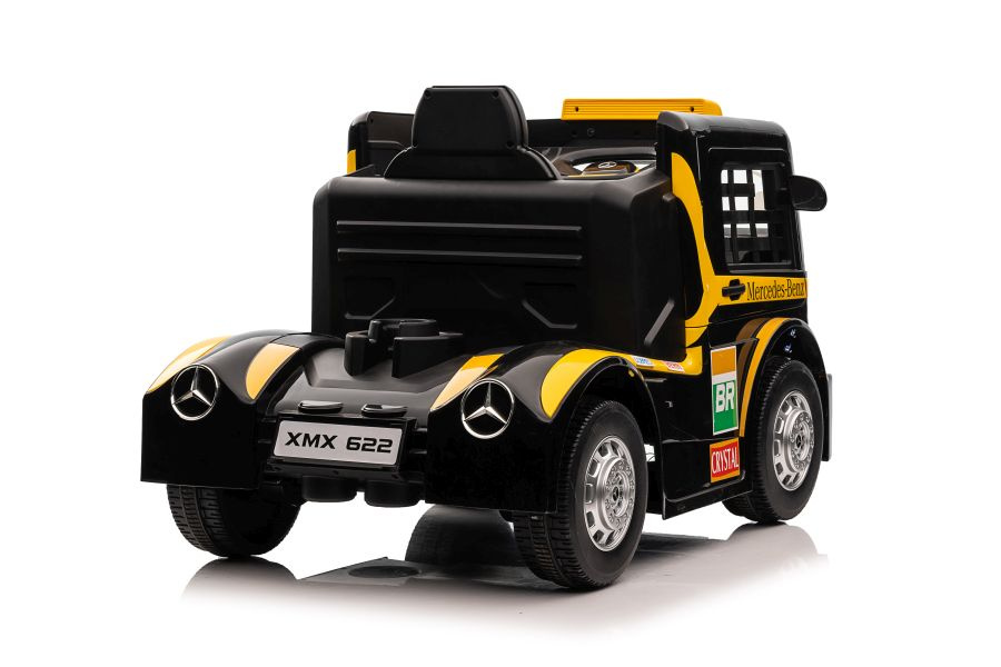 Vienvietis elektromobilis vaikams mercedes-benz axor xmx622, geltonas