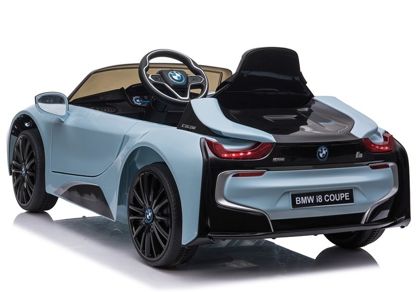 Vienvietis vaikiškas elektromobilis bmw i8 je1001, mėlynas