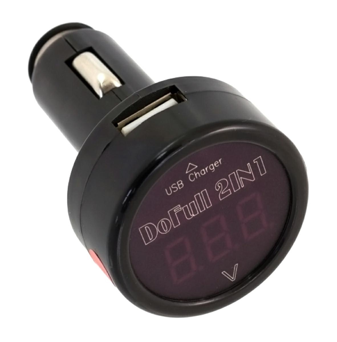 Automobilinis voltometras su usb įkrovikliu ag361a