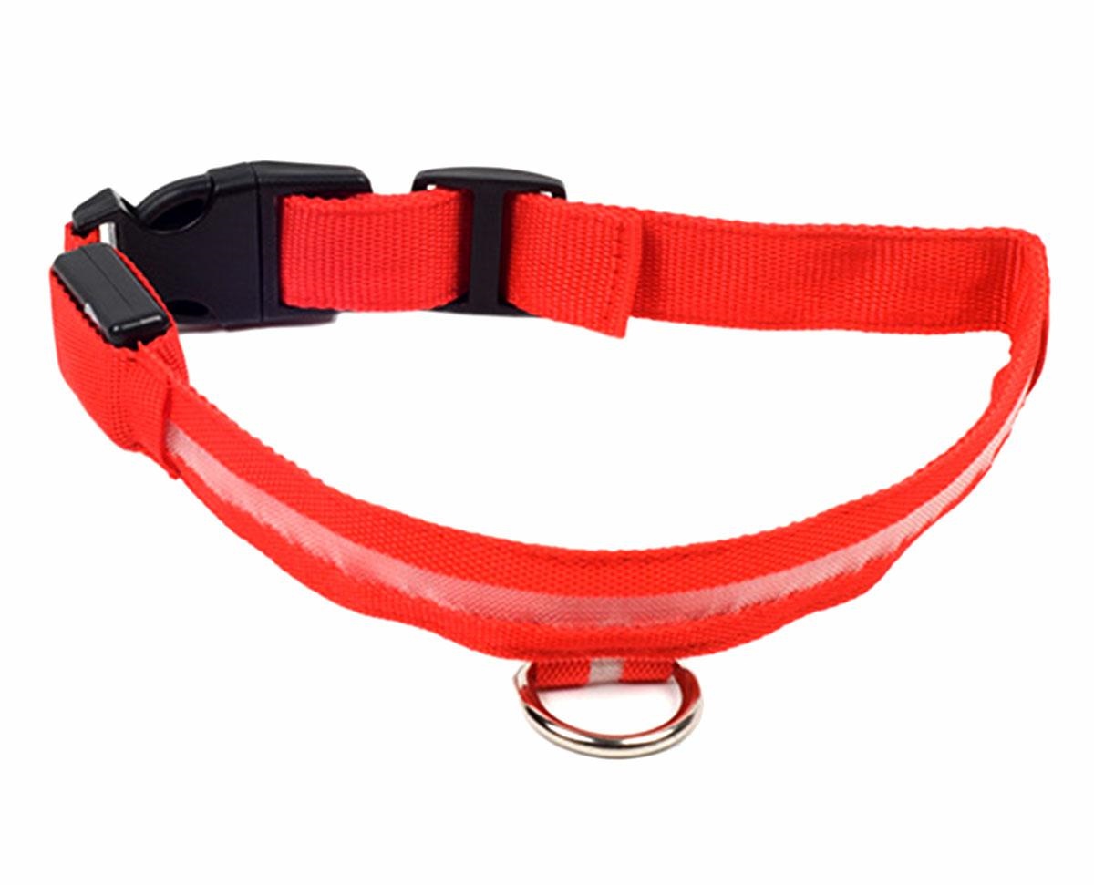 Šviečiantis led antkaklis šunims, raudonas, 46-54 cm