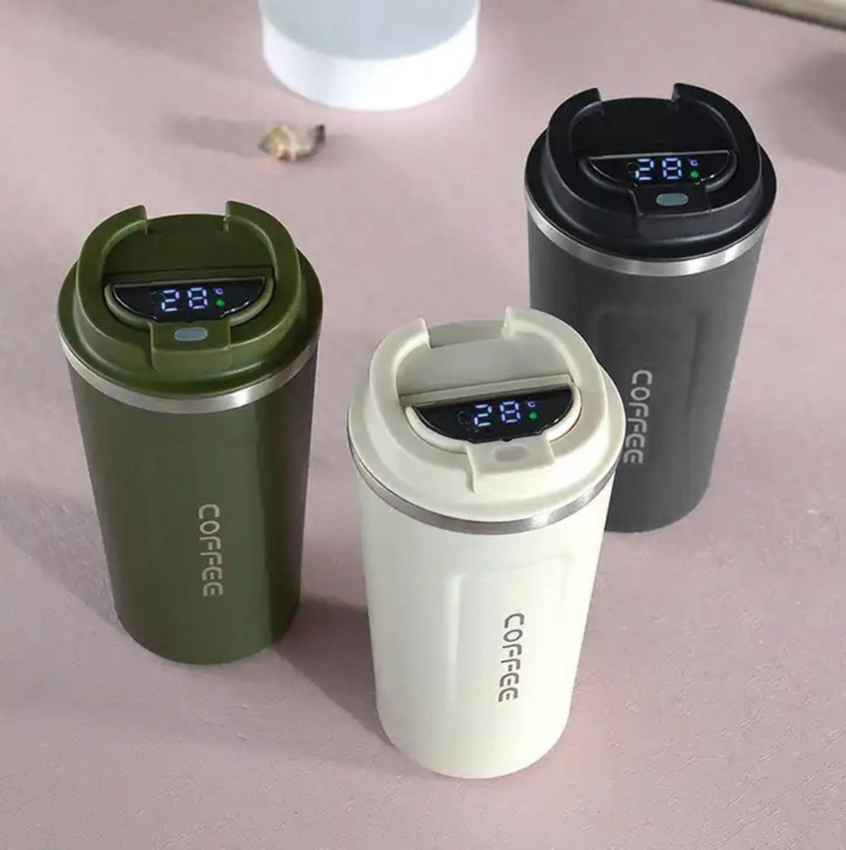 Termo puodelis su lcd ekranu, juodas, 510 ml