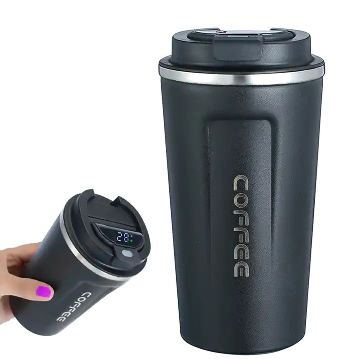 Termo puodelis su lcd ekranu, juodas, 510 ml