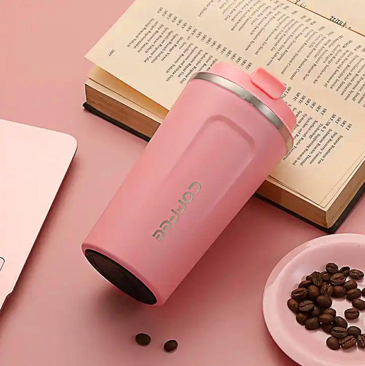 Termo puodelis nerūdijančio plieno 510 ml, rožinis