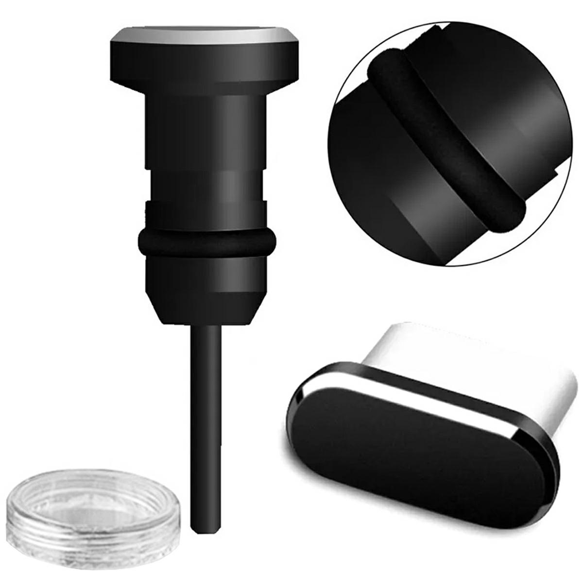 Usb-c ir aux jungčių apsaugos rinkinys, da23, 2 vnt., juodos spalvos