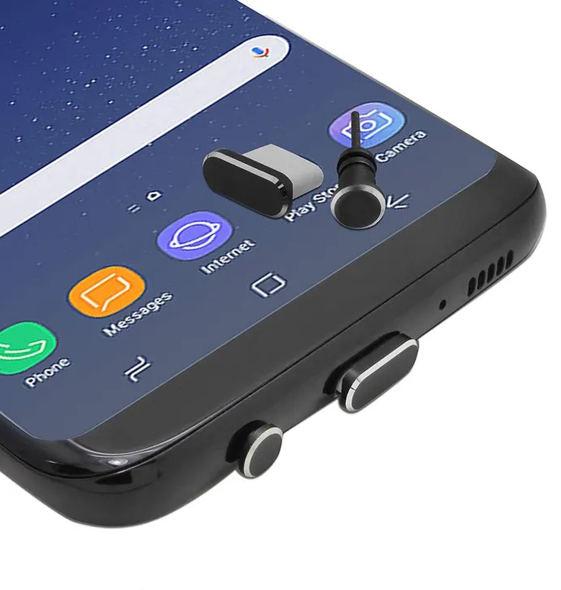 Usb-c ir aux jungčių apsaugos rinkinys, da23, 2 vnt., juodos spalvos 3