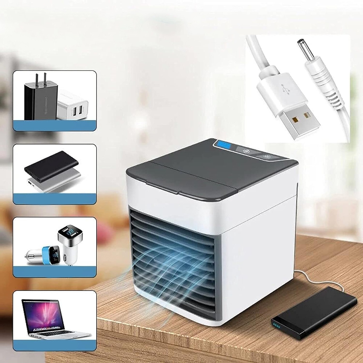 Nešiojamas usb klimato įrenginys da182 su led apšvietimu