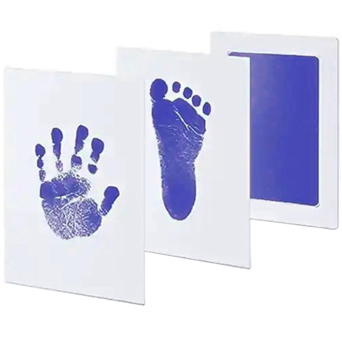Kūdikio rankytės ir pėdutės atspaudo rinkinys da82a 12,5x8 cm mėlynas
