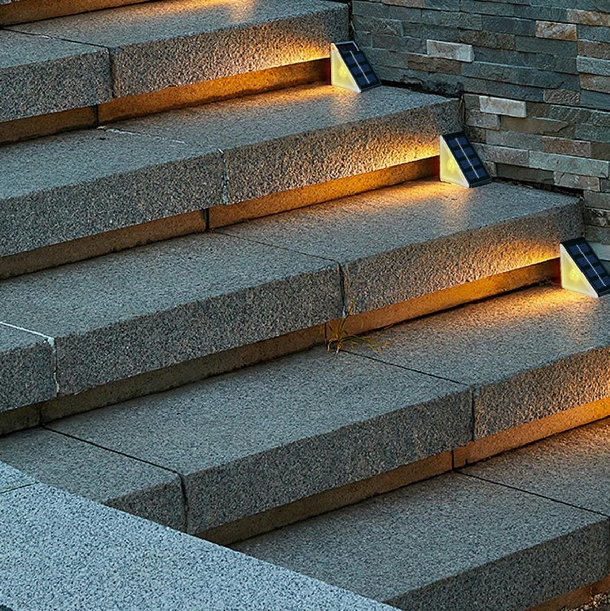 Saulės energija varoma led laiptų lempa zd148a, 2 vnt.