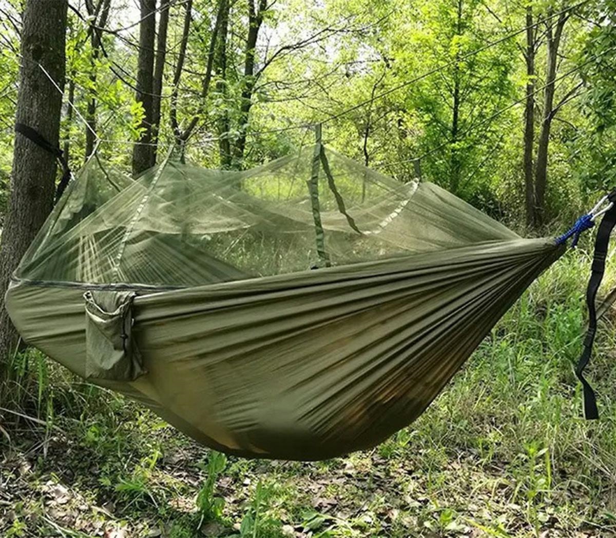 Turistinis hamakas su tinkleliu nuo vabzdžių ag233f, 260x140 cm