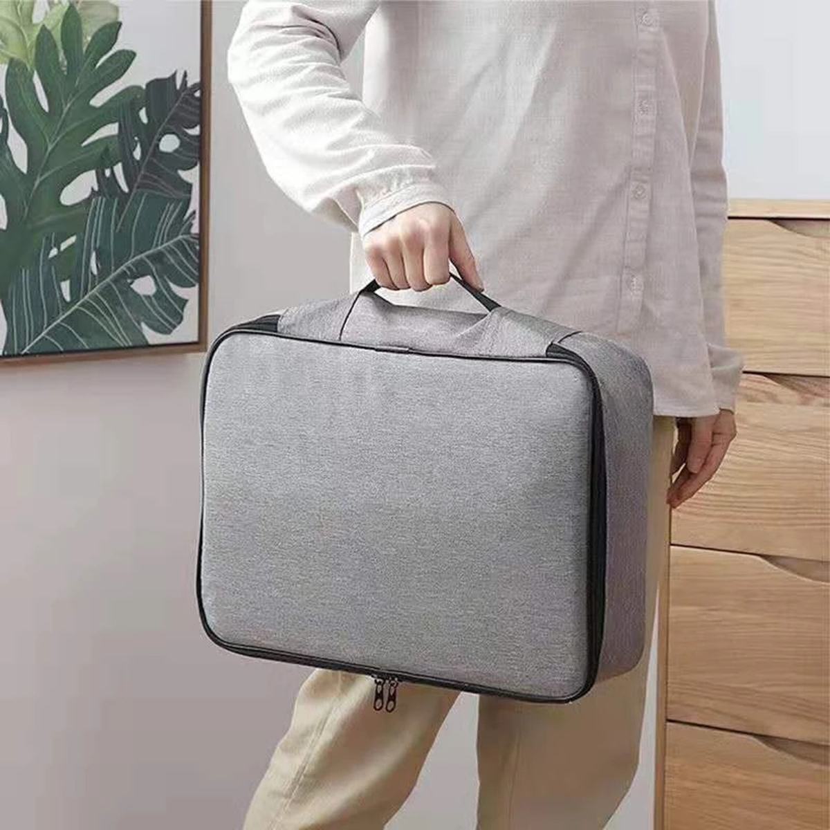 Dokumentų dėklas su kodine spyna tr12c, 37x27x10,5 cm, pilkas