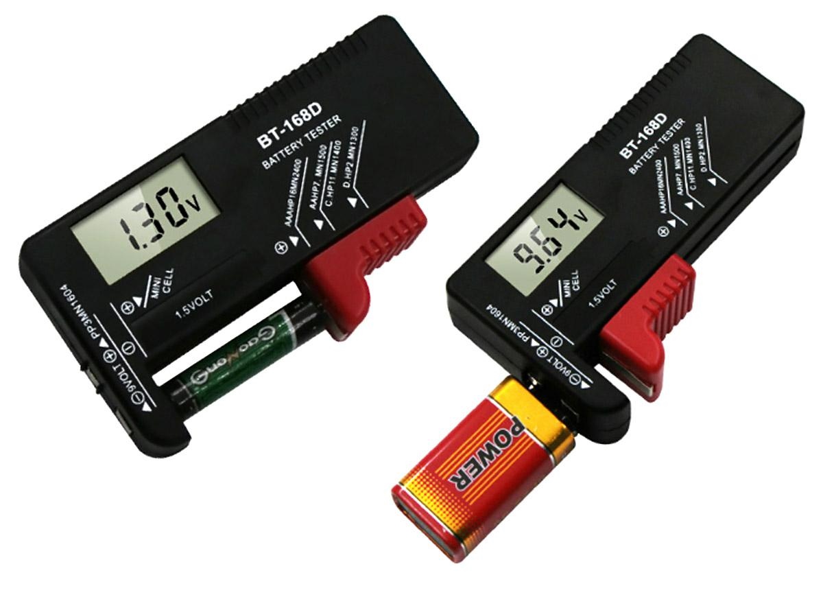 Baterijų testeris su lcd ekranu