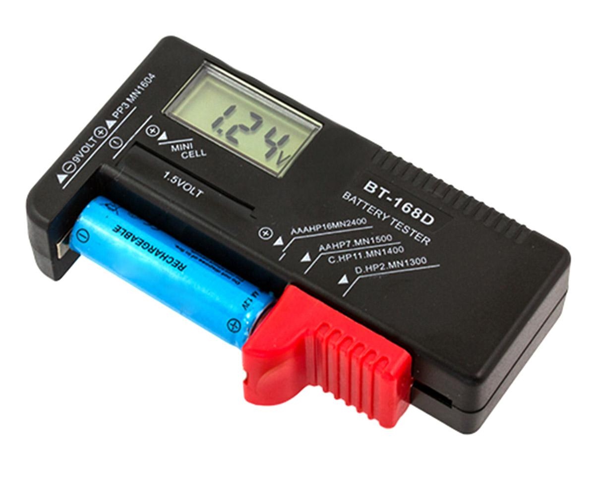 Baterijų testeris su lcd ekranu