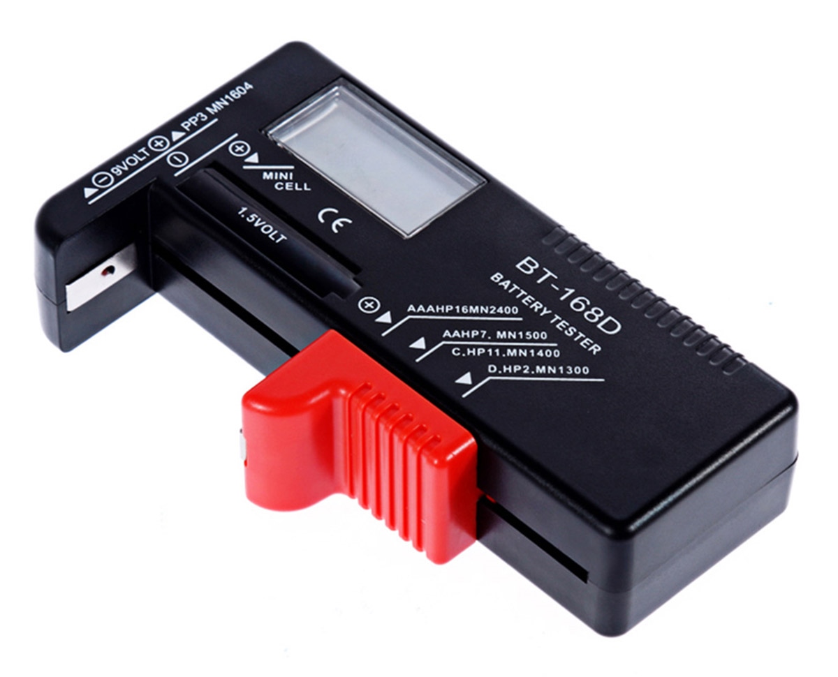 Baterijų testeris su lcd ekranu 1