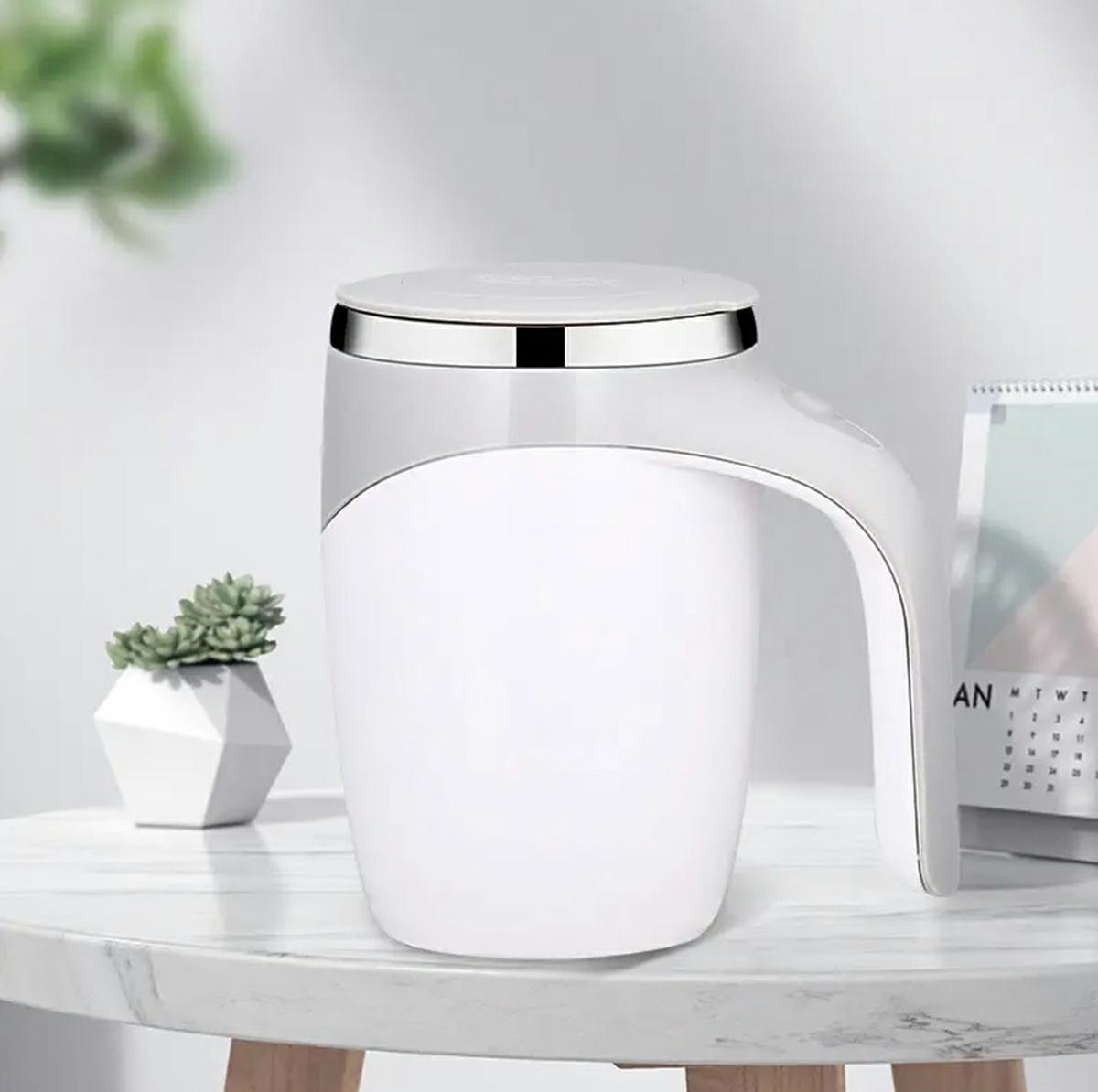Puodelis 380 ml, baltai pilkas