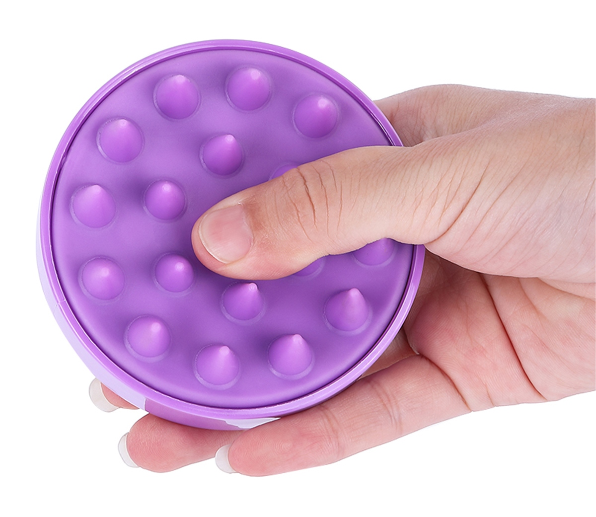 Silikoninis galvos masažuoklis ag647g, 8x6,5 cm, violetinis