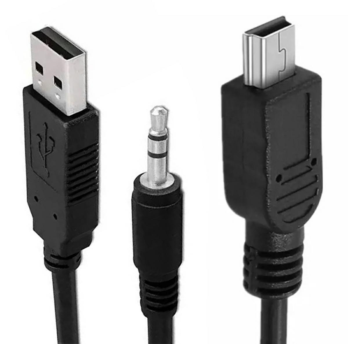 Kabelis mini usb - usb ir minijack 3,5 mm, 50 cm