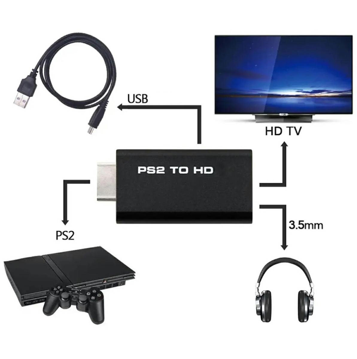Adapteris ps2 į hdmi, full hd 1080p