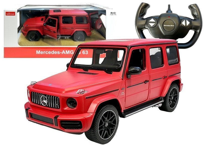 Raudonas mercedes g63 nuotolinio valdymo automobilis