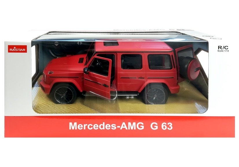 Raudonas mercedes g63 nuotolinio valdymo automobilis