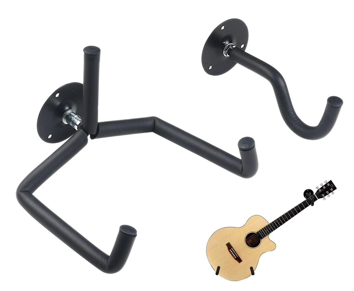 Sieninis gitarų laikiklis, dviejų dalių, juodas