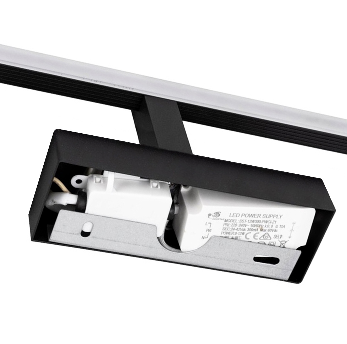 Šviestuvas led virš veidrodžio zd121 40 cm juodas 2