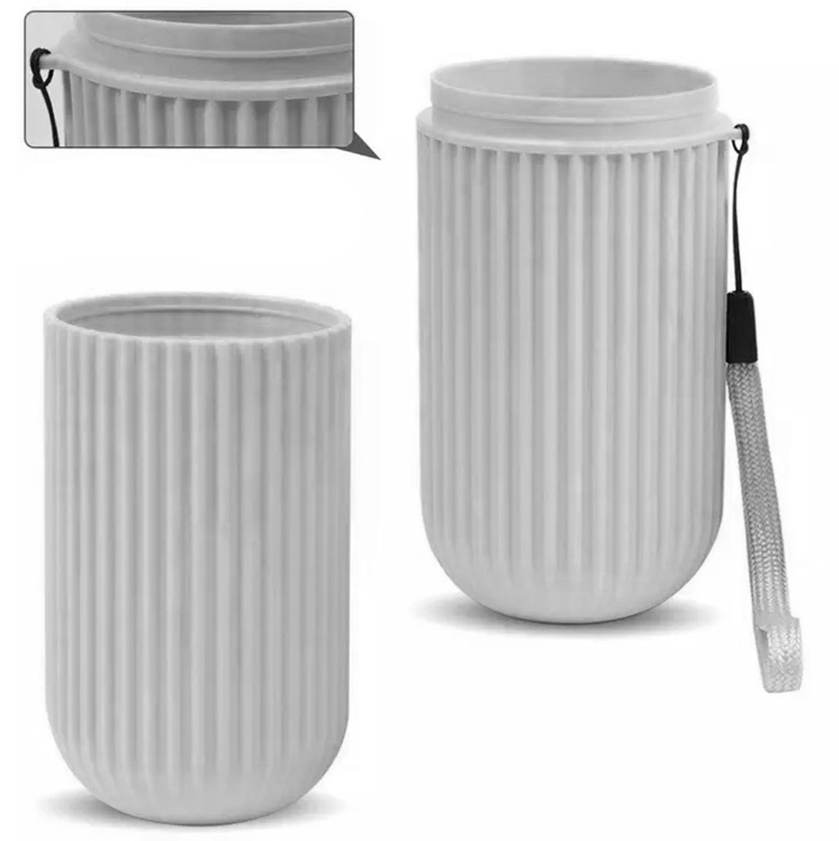 Dantų šepetėlio ir pastos dėklas ag870, 18,5 cm, pilkas