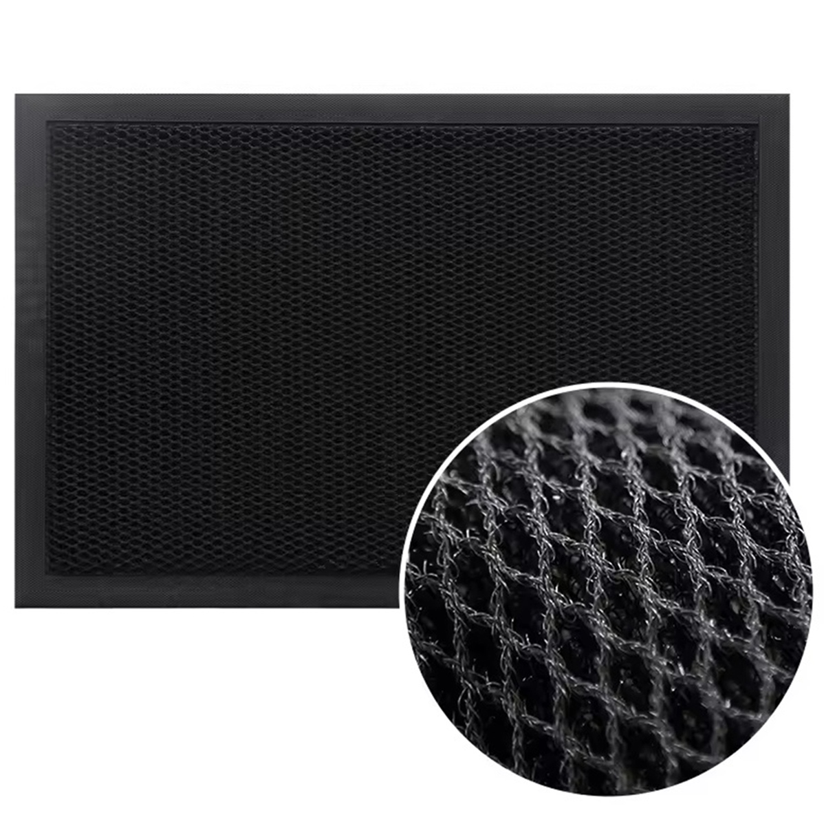 Lauko durų kilimėlis 60x40 cm, juodas, pvc