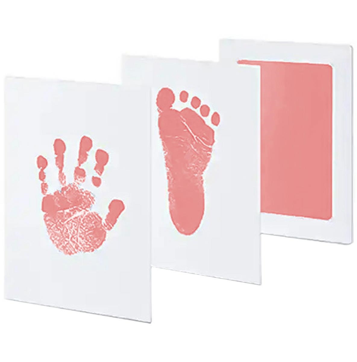 Vaiko delniuko ar pėdutės įspaudų rinkinys da83b 10x15,3 cm rožinė