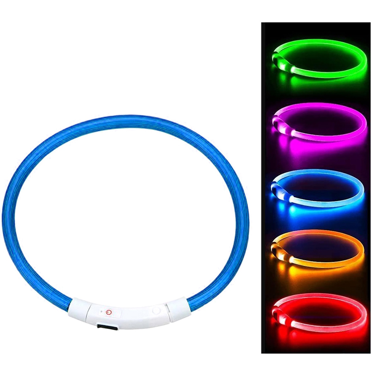 Led antkaklis šunims, reguliuojamas, rgb