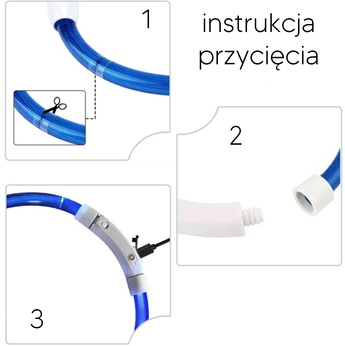 Led antkaklis šunims, reguliuojamas, rgb