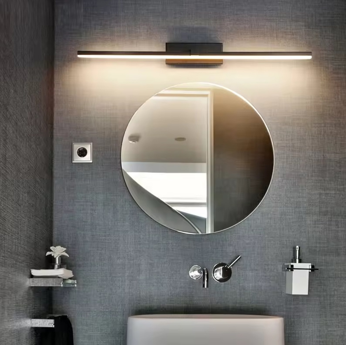 Led sieninis šviestuvas zd122 60 cm juodas