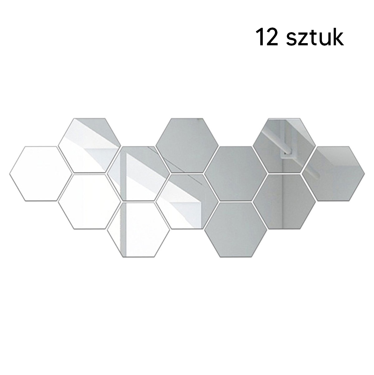 Dekoratyviniai šešiakampiai sieniniai veidrodžiai, 12 vnt.
