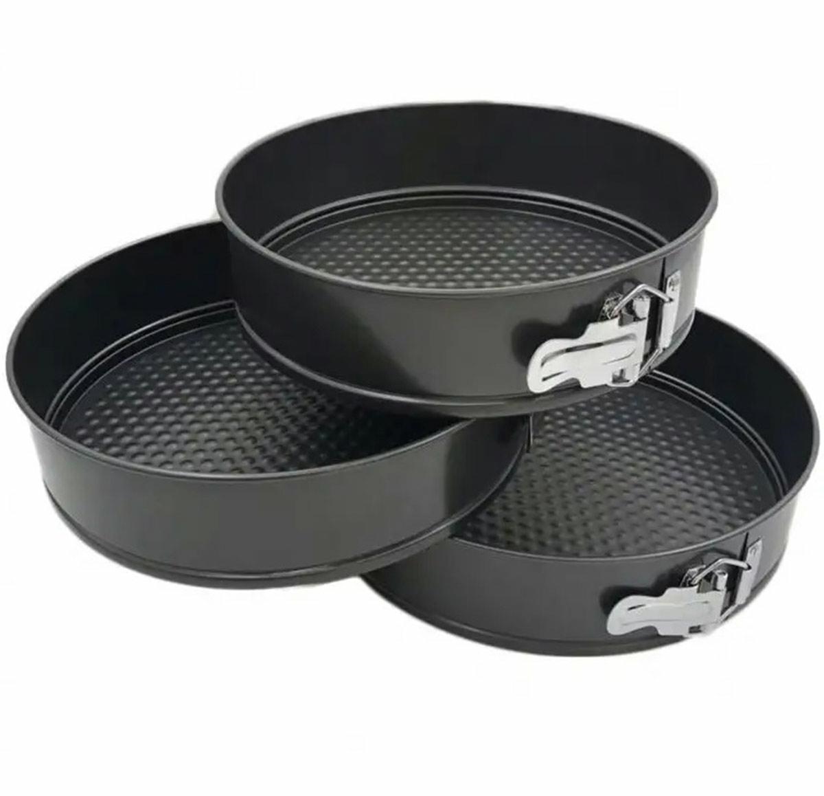 Kepimo formų rinkinys 3 vnt. (18, 20, 22 cm), juodos