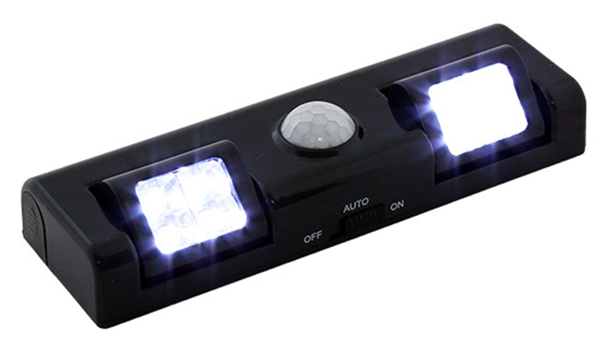 Led lempa su judesio ir prieblandos jutikliu, 8 led, juoda
