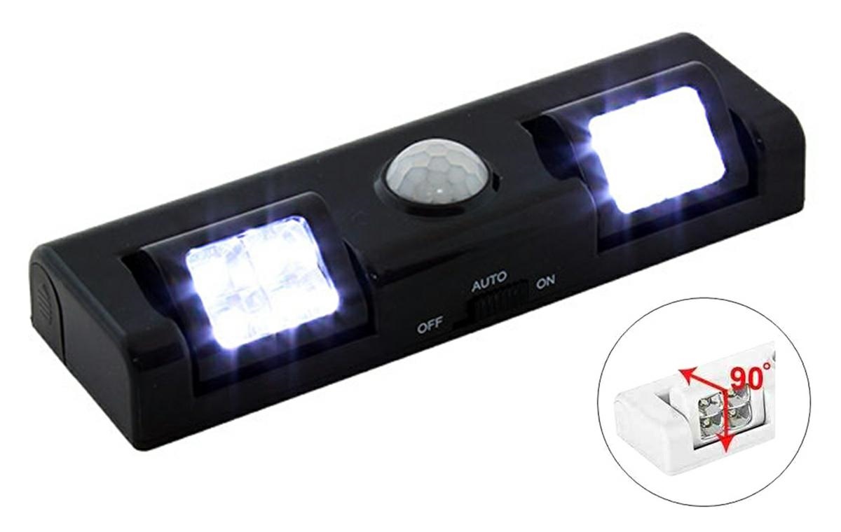 Led lempa su judesio ir prieblandos jutikliu, 8 led, juoda