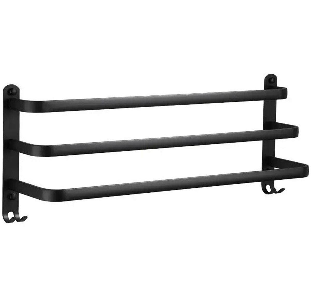 Metalinė rankšluosčių pakaba, 49 cm, juoda
