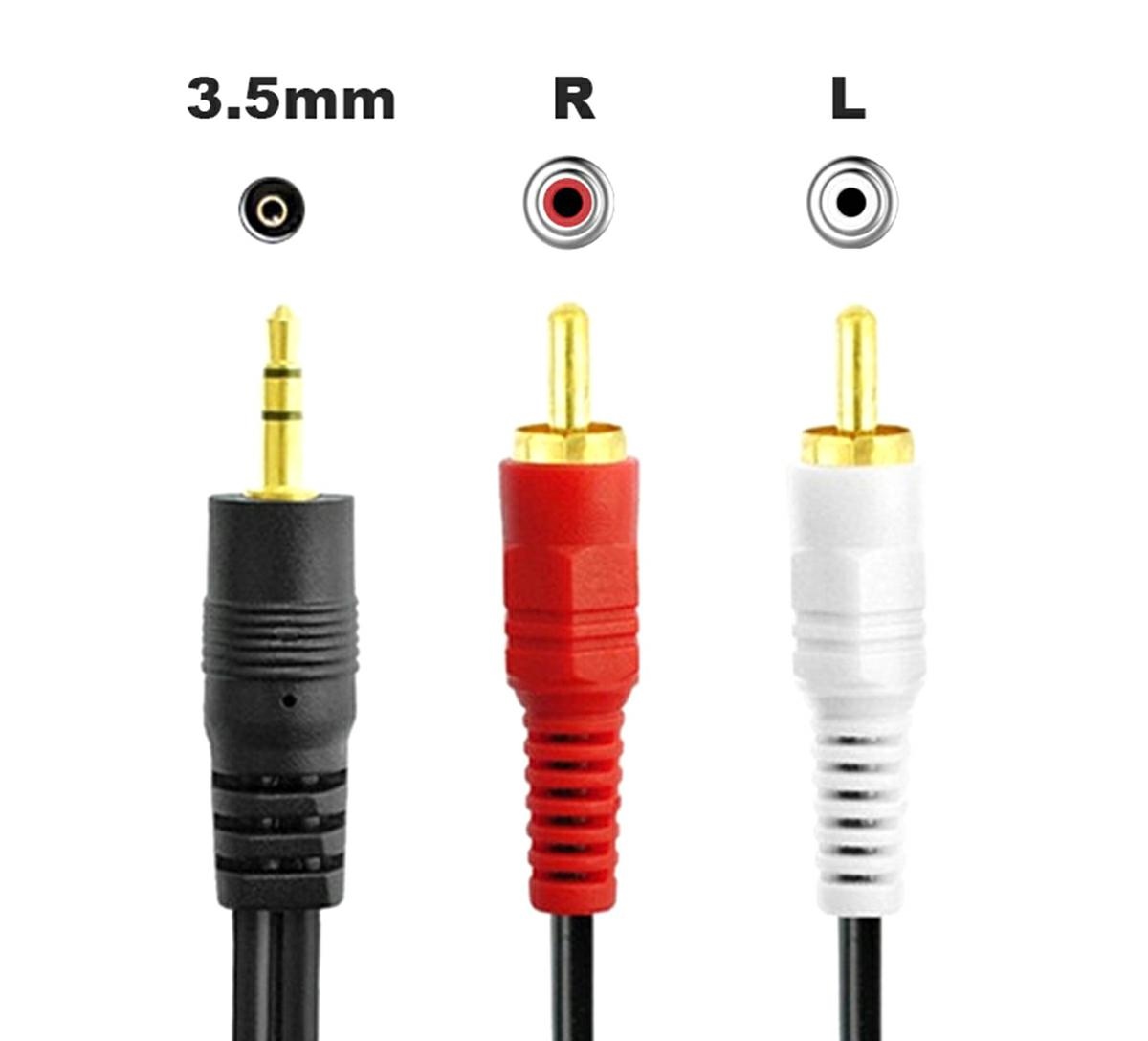 Garso kabelis 3,5 mm jack - 2x rca cinch, 1,25 m